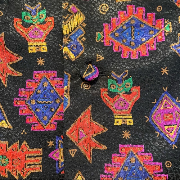 Vintage Doncaster Multicolored Geometric Print Women’s Blazer Size 6 - Picture 12 of 15